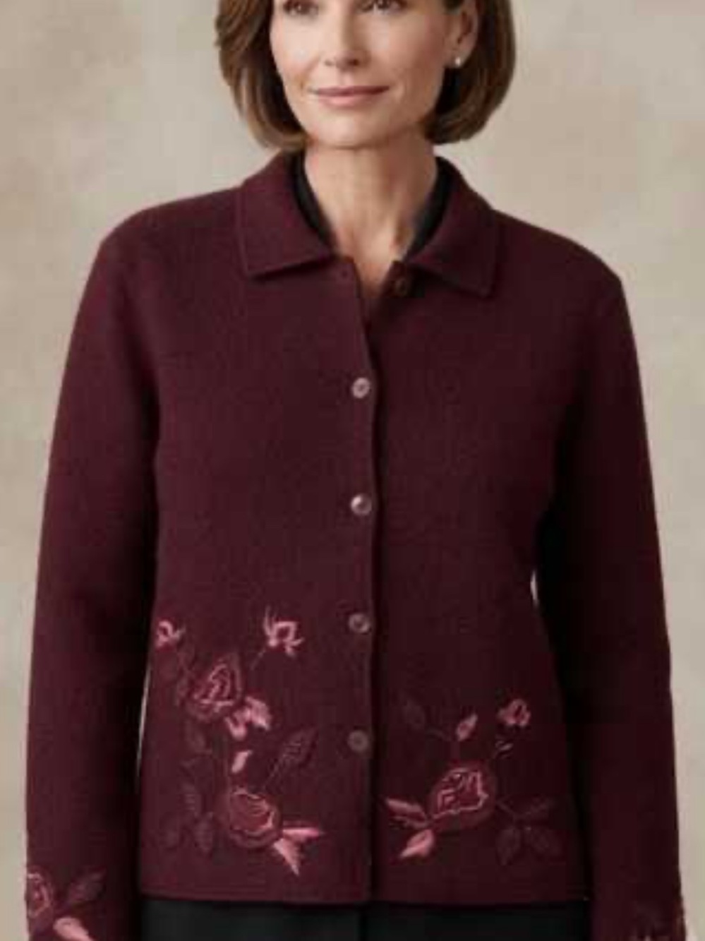 Pendleton Merino Wool Cardigan Sweater Embroidered Cottagecore Fairycore Medium